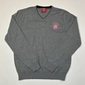FC Bayern Munich Sweatshirt Men’s Small Gray V-neck Soccer Football Club